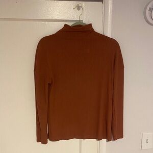 a new day Ribbed Turtleneck Sweater in Burnt Orange